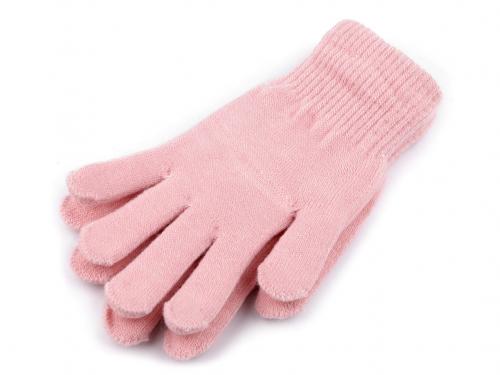 Dámské pletené rukavice zateplené, barva 1 pudrová