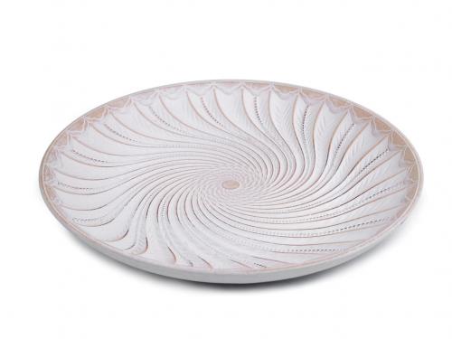 Dekorační tácek / talíř Ø30 cm, barva bílá béžová