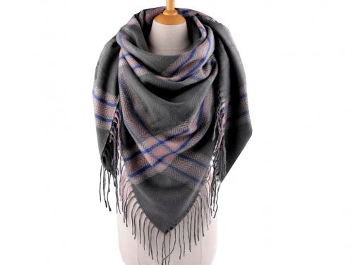 Velký teplý šátek / pléd 130x135 cm, barva 5 šedá