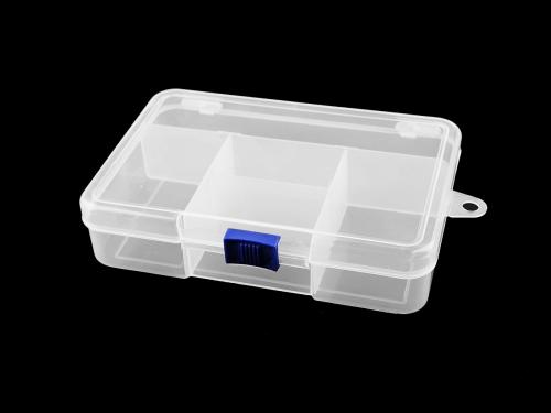 Plastový box / zásobník 3,3x9,5x14,5 cm, barva 1 transparent