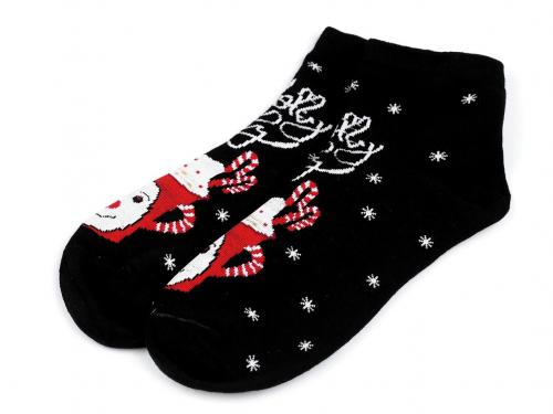 Dívčí / dámské vánoční ponožky v dárkové kouli s kovovou vločkou, barva 8 (vel. 39-42) černá