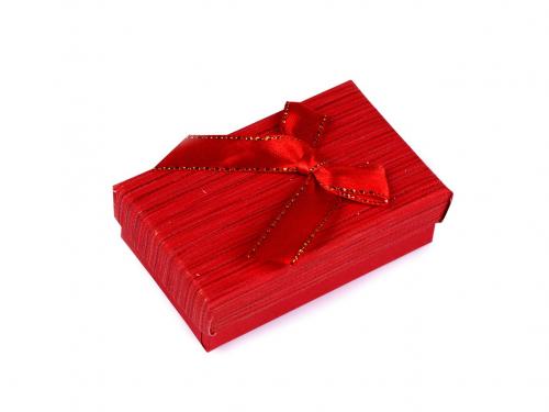 Krabička s mašličkou 5x8 cm, barva 10 červená