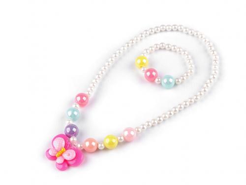 Dětská sada náhrdelník a náramek, barva 1 perlová