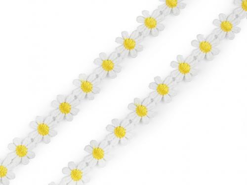 Vzdušná krajka květ šíře 15 mm, barva krémová světlá žlutá