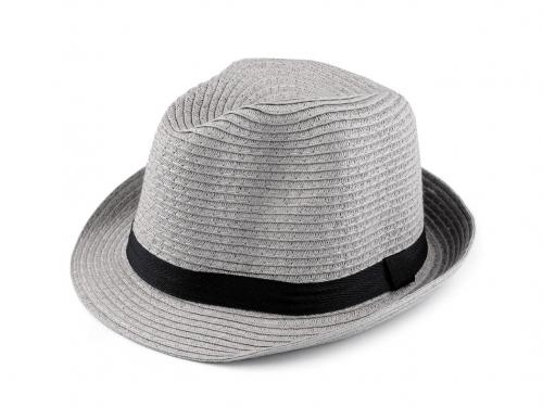 Letní klobouk / slamák unisex, barva 5 šedá světlá