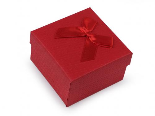 Krabička s mašličkou 9x9 cm, barva 19 červená