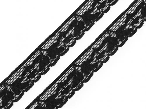 Elastická krajka šíře 25 mm, barva 2 černá