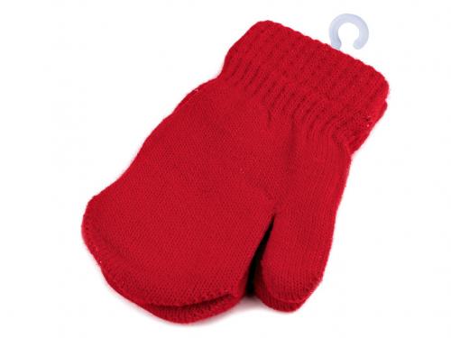 Dětské pletené rukavice palčáky, barva 14 červená