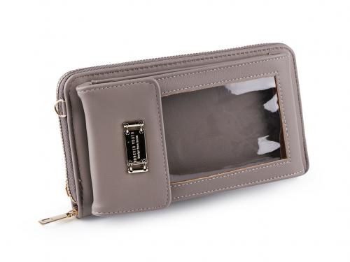 Peněženka s pouzdrem na mobil 10x18 cm, barva 3 béžová tm.