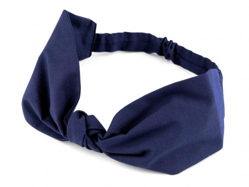 Bavlněná čelenka pin-up, barva 2 (cgu 213) modrá tmavá