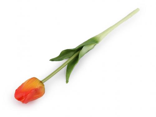 Umělý tulipán, barva 4 oranžová červená