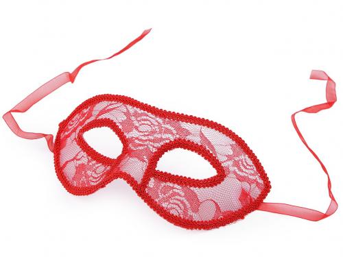 Karnevalová maska - škraboška, barva 2 červená