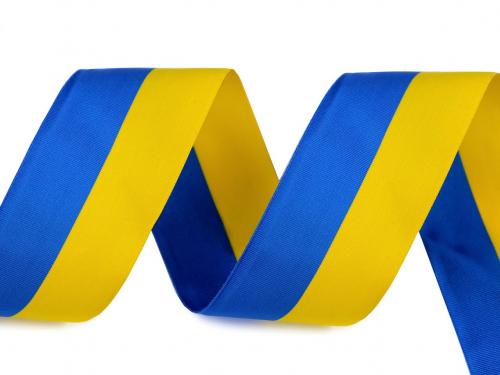 Stuha bikolóra Ukrajina šíře 40 mm, barva modrá žlutá