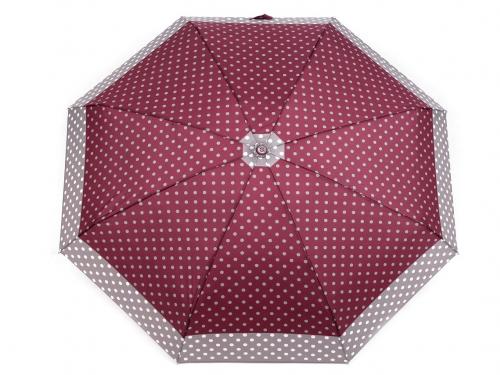 Dámský mini skládací deštník, barva 2 bordó šedá