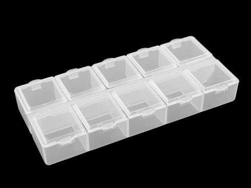 Plastový box / zásobník 6x13,2x2 cm, barva transparent
