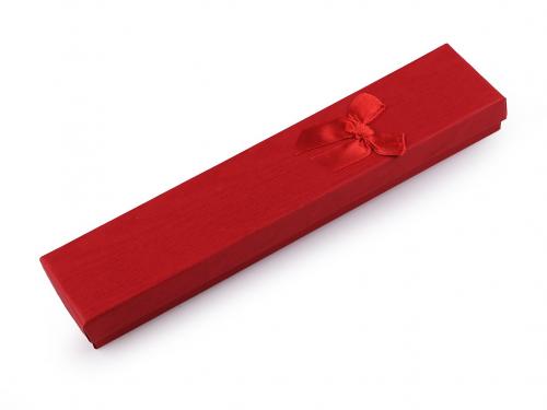Krabička s mašličkou 4,5x21,5 cm, barva 3 červená