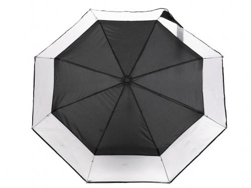 Dámský skládací deštník s transparentním lemem, barva 3 černá