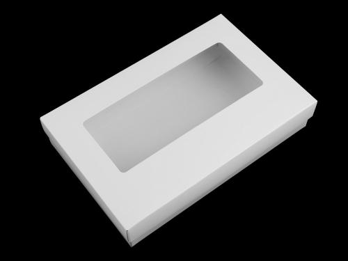 Papírová krabice s průhledem, barva 1 bílá