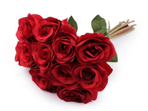 Umělá kytice růže, barva 2 červená