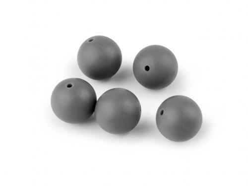 Silikonové korálky Ø15 mm, barva 4 (10) šedá