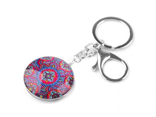 Přívěsek na klíče / kabelku strom života, mandala, barva 20 multikolor mandala