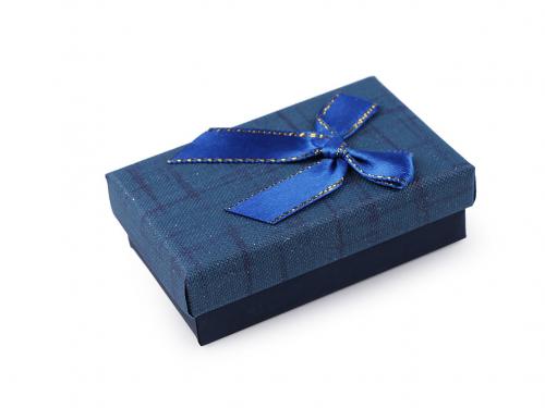 Krabička s mašličkou 5x8 cm, barva 12 modrá tmavá