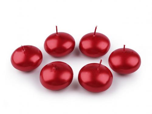 Plovoucí svíčky Ø4,5 cm, barva 7 červená perleť