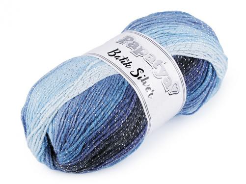 Pletací příze Papatya Batik Silver 100 g, barva 14 (19) modrá světlá