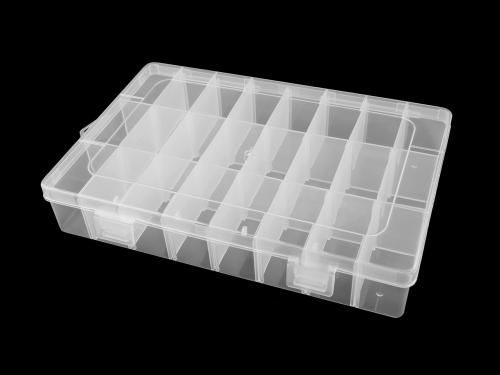 Plastový box / zásobník 13x19,5x3,6 cm, barva transparent