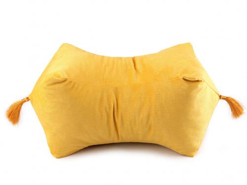 Relaxační polštář strukturovaný velvet, barva 14 hořčicová