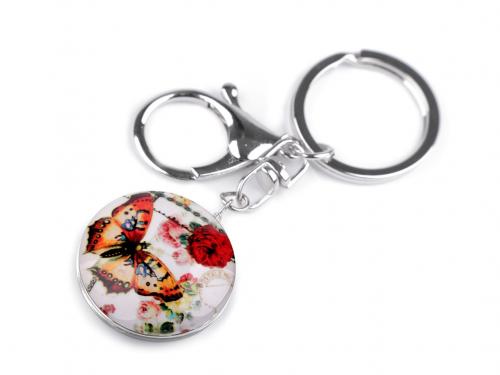Přívěsek na klíče / kabelku motýl, znamení zvěrokruhu, barva 1 červená motýl
