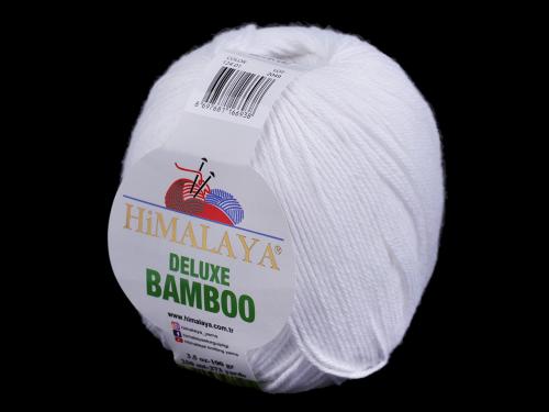 Pletací příze Deluxe Bamboo 100 g, barva 1 (01) bílá