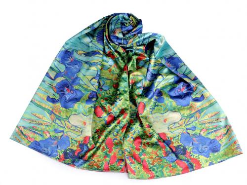 Saténový šátek / šála 70x180 cm, barva 9 viz foto