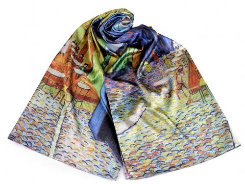 Saténový šátek / šála 70x180 cm, barva 4 viz foto