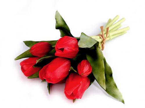 Umělá kytice tulipán, barva 4 červená