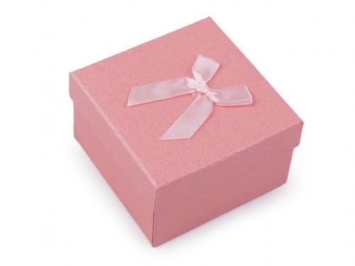 Krabička s mašličkou 9x9 cm, barva 15 růžová sv.