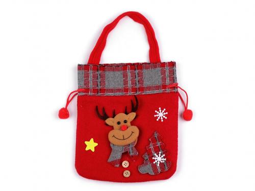 Mikulášská / vánoční taška 20x23 cm, barva 3 červená sob