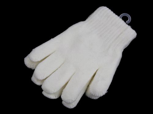 Dětské pletené rukavice zateplené, barva 1 krémová nejsvět.