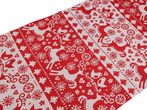 Panel na gobelínový polštář 50x50 cm vánoční, barva červená
