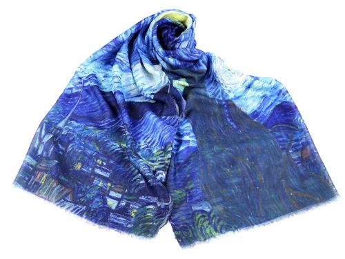 Šátek / šála viskózová 70x170 cm, barva 10 modrá