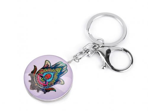 Přívěsek na klíče / kabelku, barva 31 růžová nejsv. ruka Fatimy