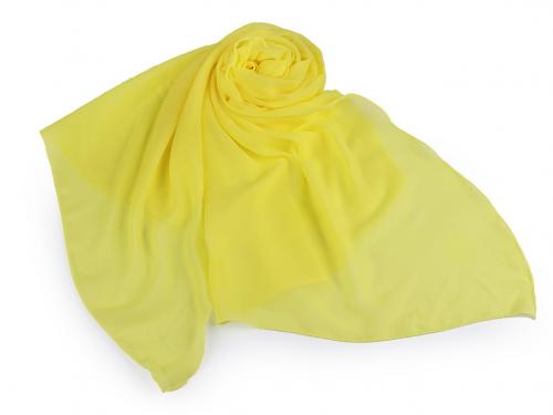 Letní šátek / šála jednobarevná 75x175 cm, barva 2 žlutá