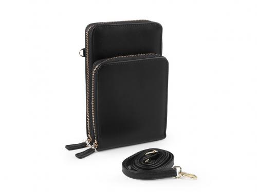 Peněženka s kapsou na mobil přes rameno Crossbody 11x18 cm, barva 5 černá