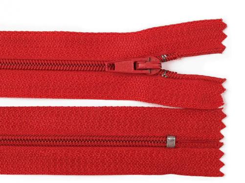 Spirálový zip šíře 3 mm délka 14 cm autolock, barva 148 červená
