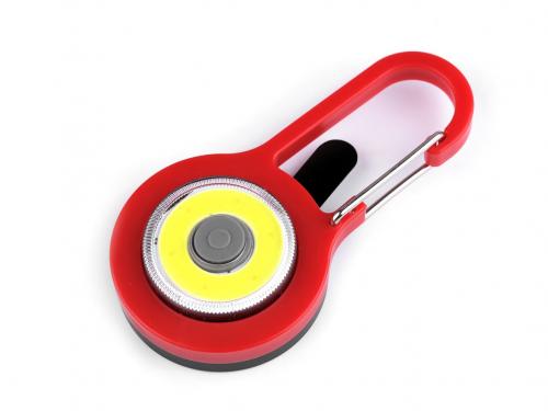 LED svítilna / přívěsek na klíče / batoh, barva 1 červená