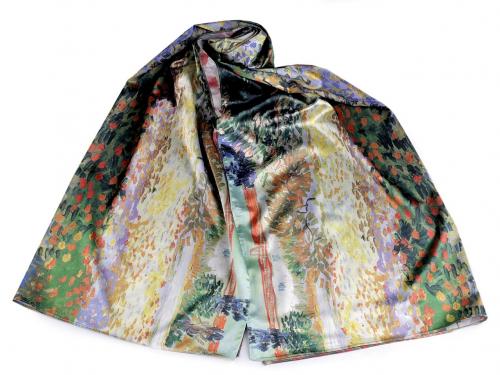 Saténový šátek / šála 70x180 cm, barva 2 viz foto