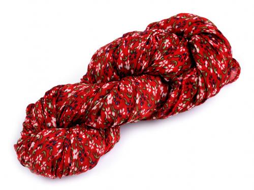 Letní šátek / šála květy 80x160 cm, barva 4 červená