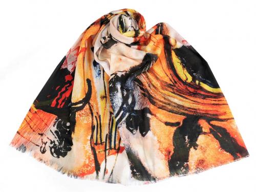 Bavlněný šátek / šála 70x170 cm, barva 4 krémová světlá