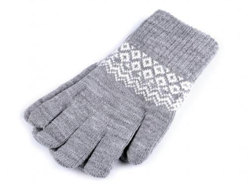 Dámské / dívčí pletené rukavice, barva 3 šedá světlá
