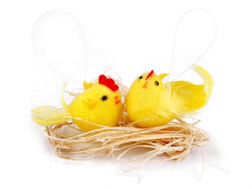 Velikonoční dekorace kuřátka k zavěšení, barva 1 žlutá